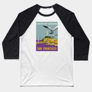 San Francisco - American Airlines - Vintage Travel Baseball T-Shirt